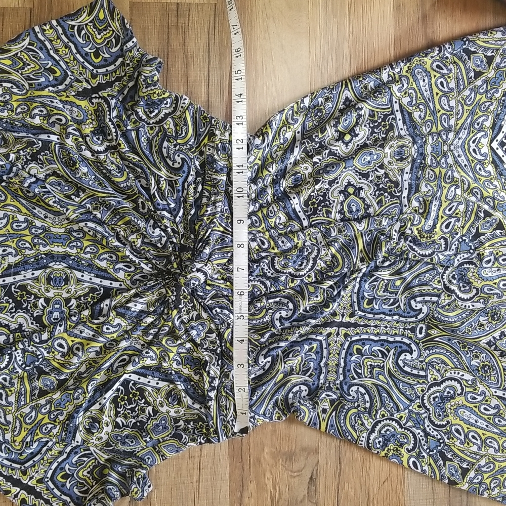 SOMA Live Lounge Wear Luxuriously Soft Paisley Print Twist Front Top Tunic Shirt - Picture 7 of 13